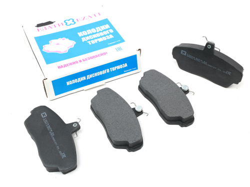 Колодка дискового тормоза а/м ГАЗ-3302(НЧД), Волга, ГАЗель, Соболь передняя (к-т 4 шт.)  ЕзАТИ