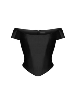 Блуза корсетного типа из шелка с открытыми плечами