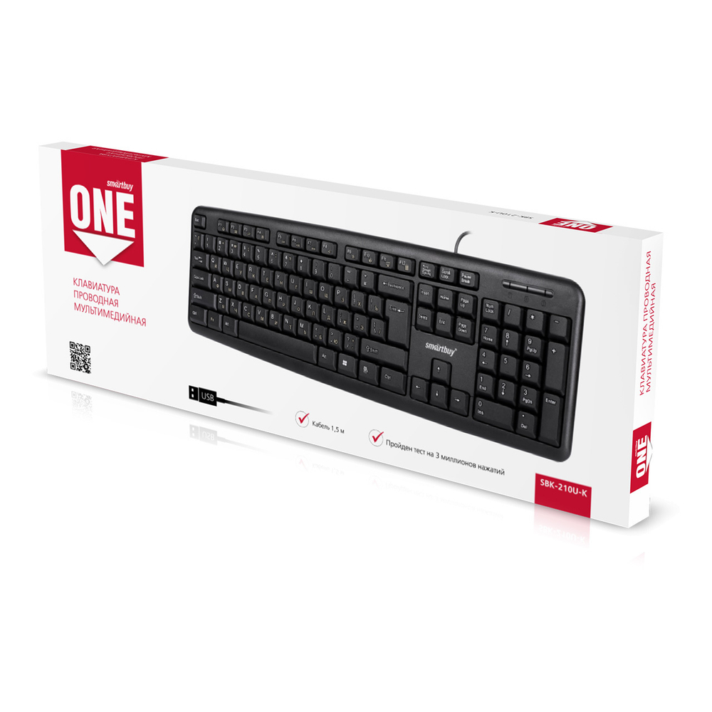 Клавиатура проводная SmartBuy ONE 210 USB (черный) (SBK-210U-K)