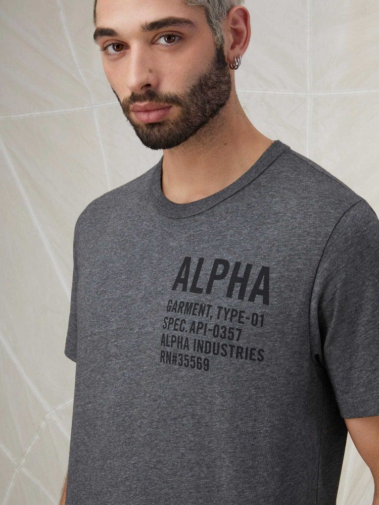 Футболка Alpha Industries Alpha Graphic Tee Dark Charcoal