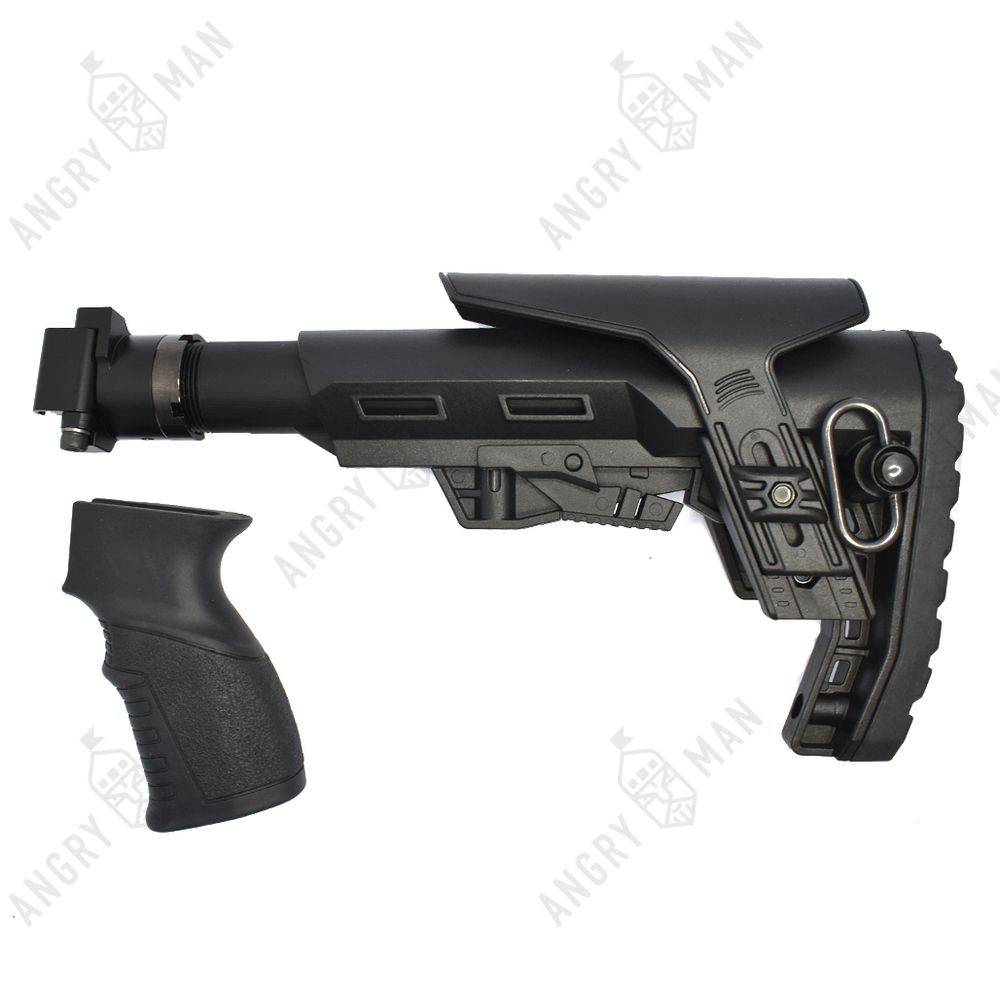 Комплект: Телескопический приклад на Сайгу/АК без завышения, Alpha, K.Arma