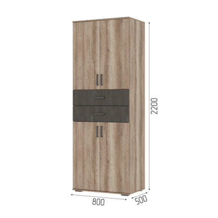 Шкаф Нельсон ШК 05 Дуб Каньон/Железный камень