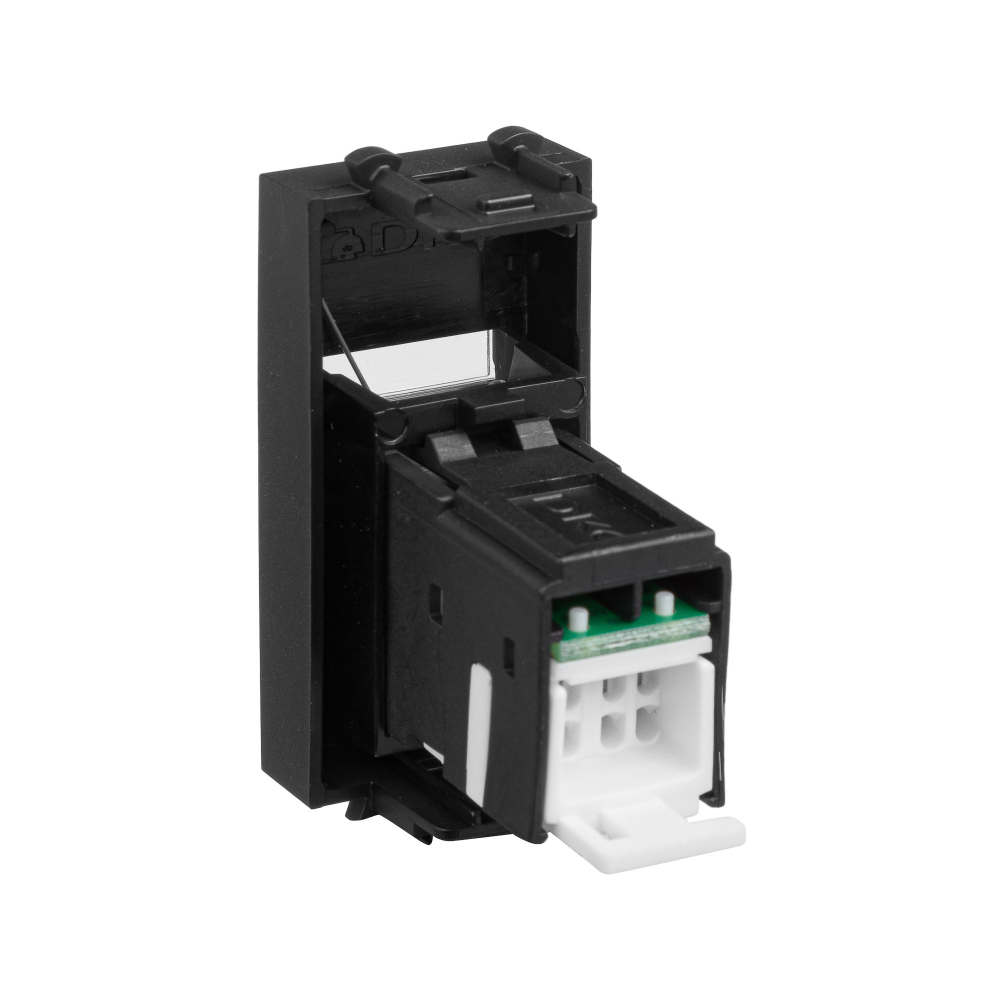 Компьютерная розетка RJ-45 модульная, кат.5е, "Avanti", "Черный матовый", 1 модуль