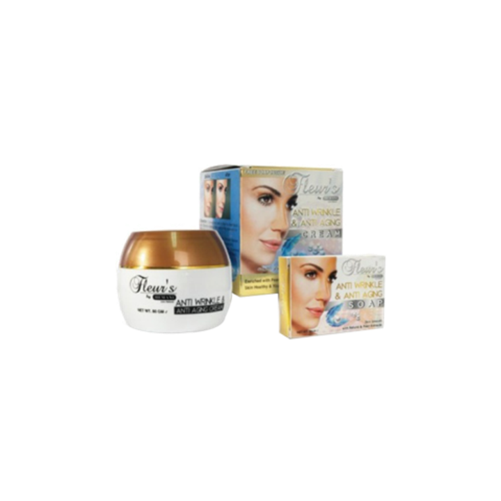 Крем для лица Hemani Fleur's Anti Wrinkle & Anti Aging Антивозрастной 80 г + мыло 30 г