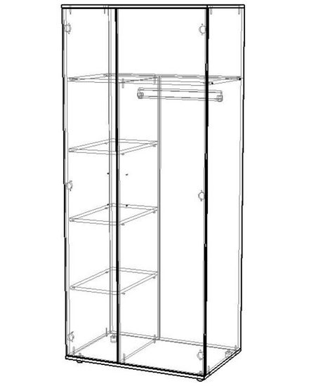 Шкаф МИЯКО /800*1900*521/ правый вулканический серый / вулканический серый