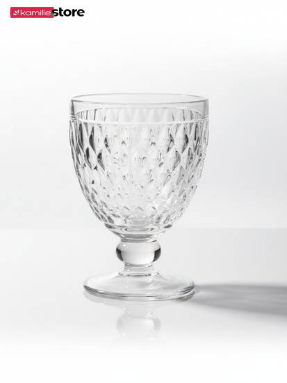 Набор бокалов 6 шт. 325 мл. на ножке, стеклянные с огранкой