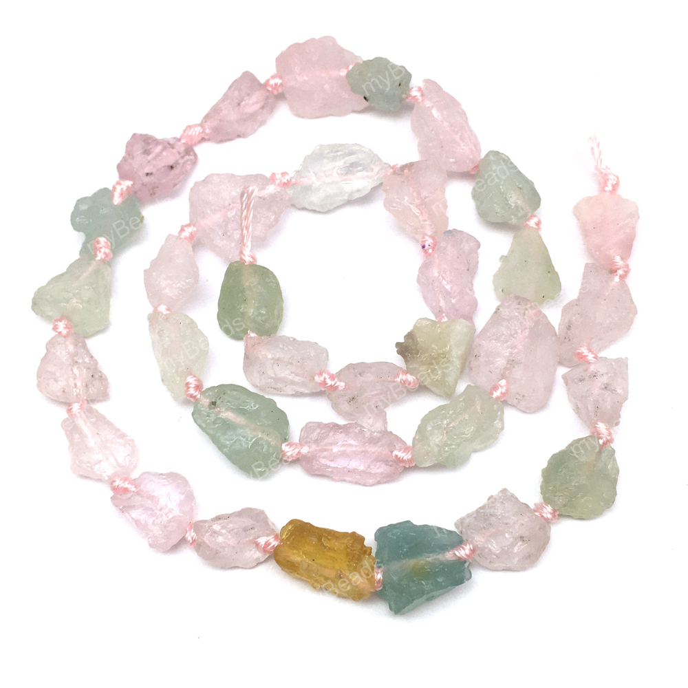 Берилл цветной ок.12х9 мм, бусины необработанные (нить 38 см)