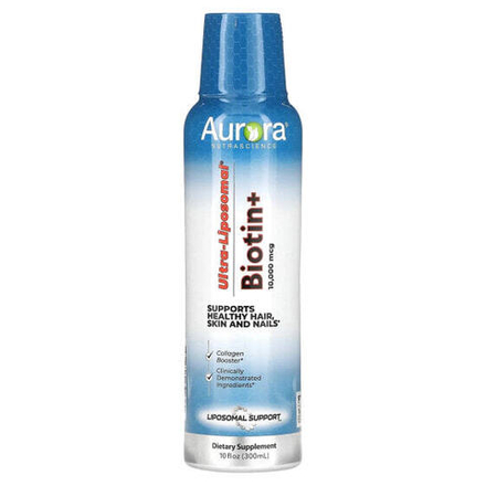 Aurora Nutrascience, Ultra-Liposomal Biotin+, биотин, 5000 мкг, 300 мл (10 жидк. унций)