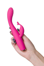 Ярко-розовый вибратор-кролик G-Hawker - 19,5 см. (Цвет: ярко-розовый)