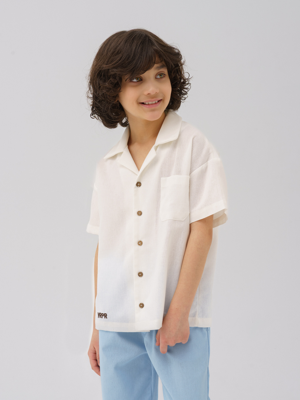 Рубашка лен короткий рукав