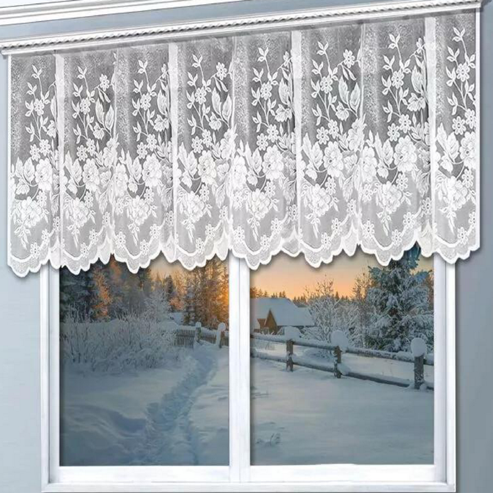 Полотно жаккардовое рис. 2-12-67Б,  высота 0.8м, цвет белый, Россия.