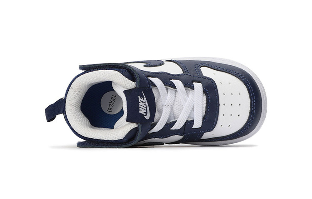 Baby Nike Mid 2 non-slip wear-resistant mid-top sneakers blue and white