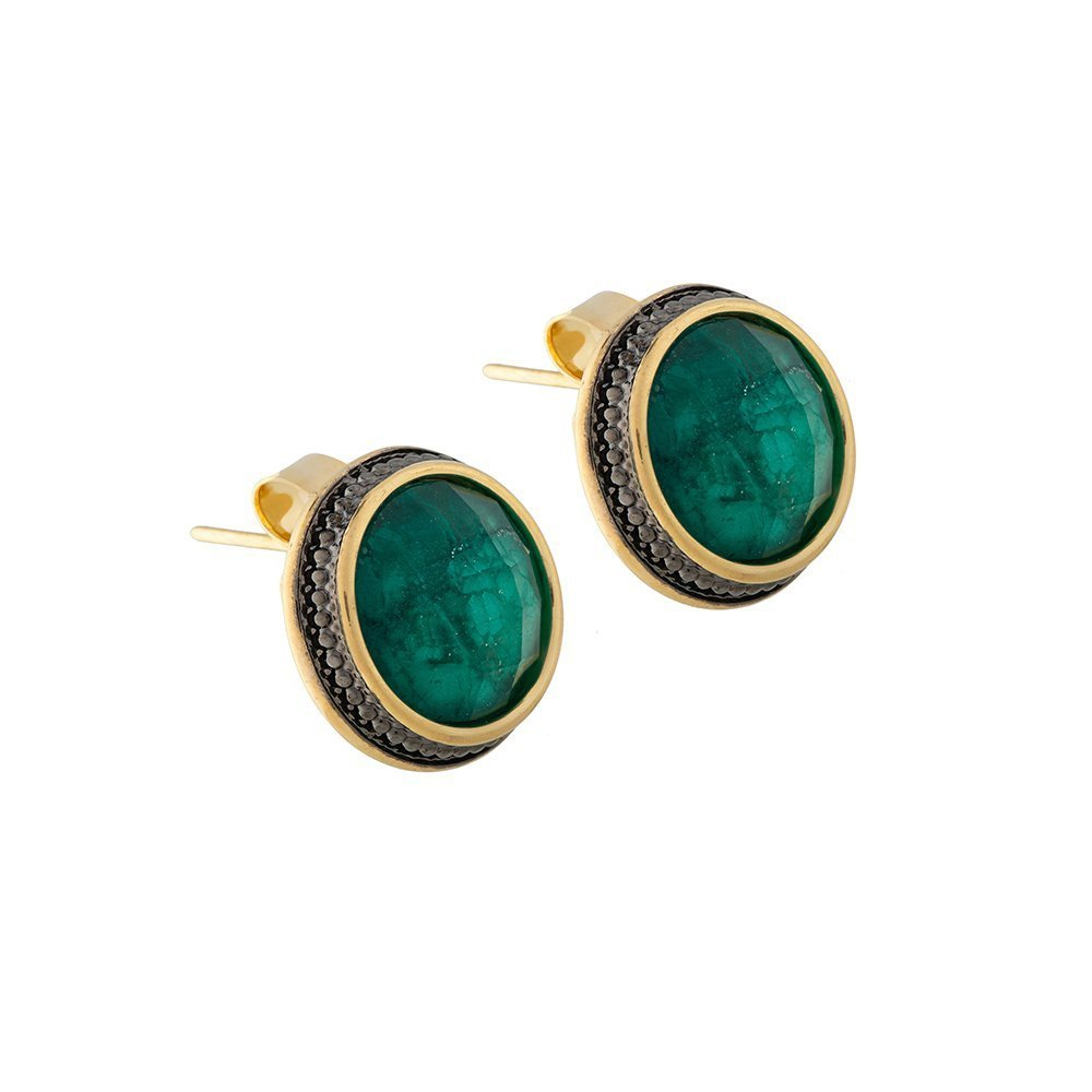Серьги пусеты Possebon Emerald A4018.17 G/G