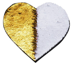 Патч с Пайетками самоклейка Сердце 19x22см (Золотой/Белый)