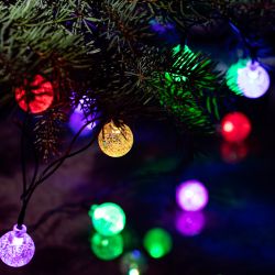 Светодиодная новогодняя гирлянда ЭРА ENIN - 25BG нить Шарики диаметр 25 мм 2 м RGB 20LED