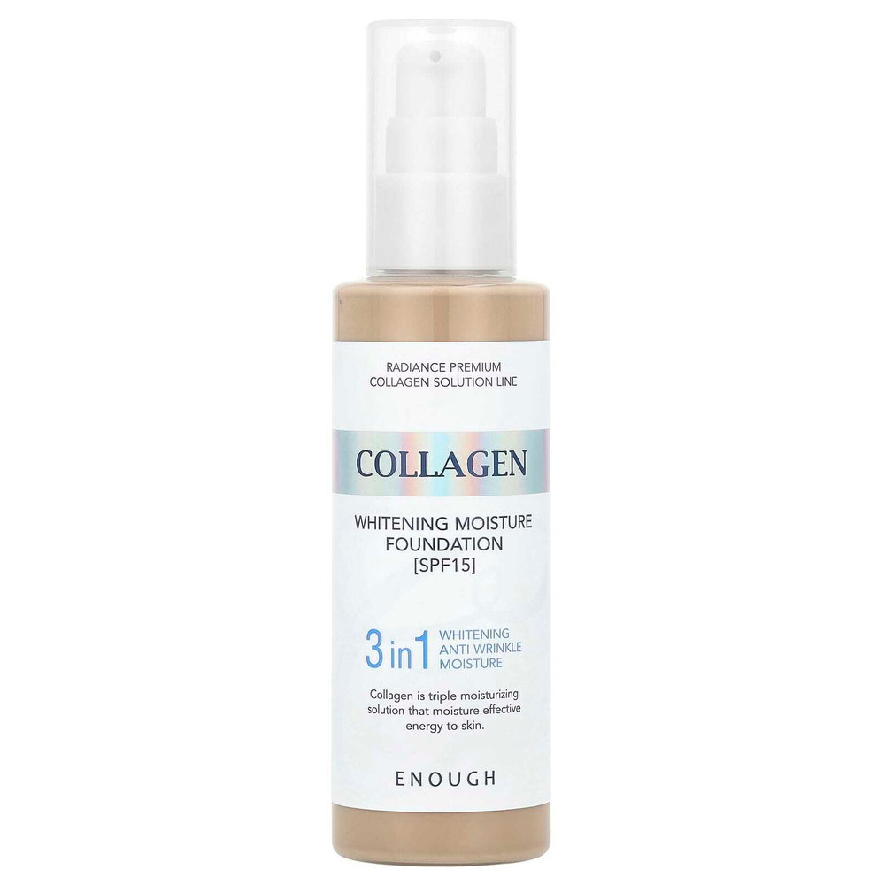 Enough, Collagen, отбеливающая увлажняющая основа, SPF 15, № 21, 100 мл (3,38 жидк. унц.)