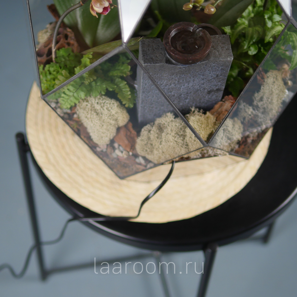 Флорариум с орхидеей и водопадом Будда Фаберже