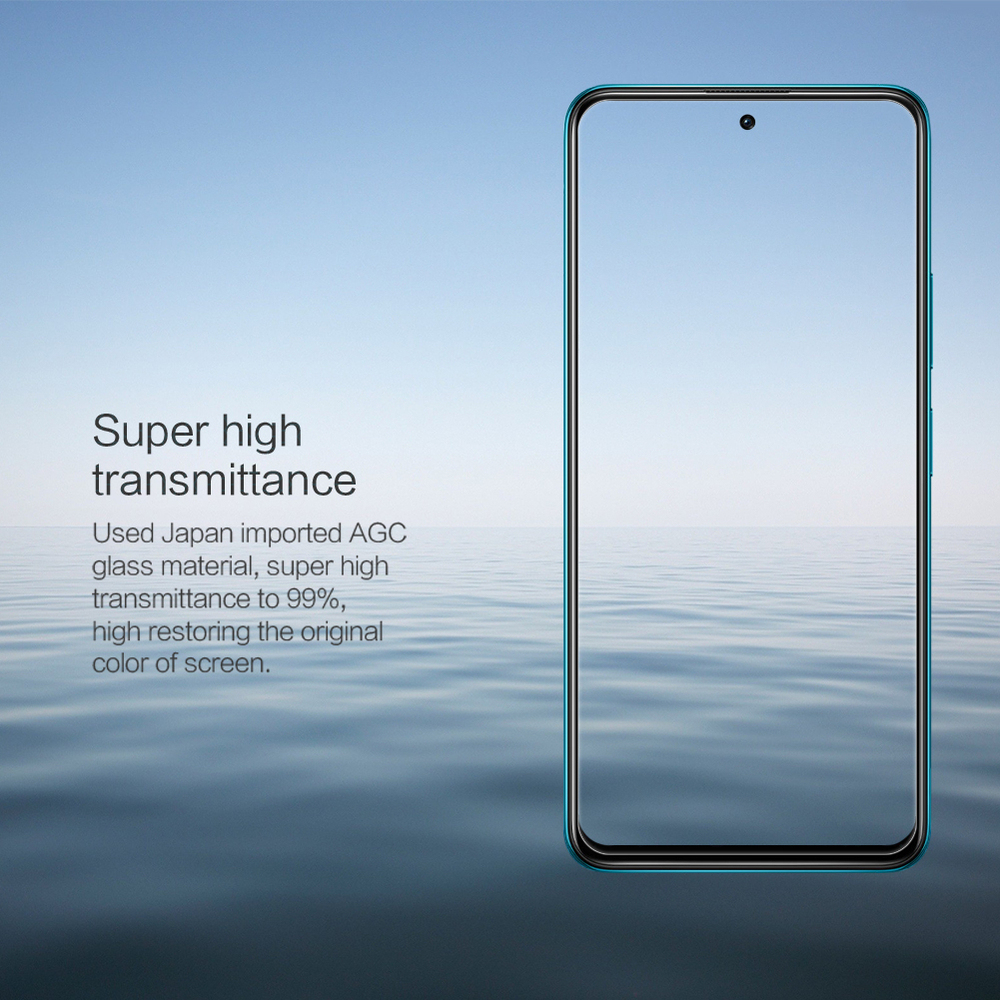 Защитное стекло с прозрачными рамками от Nillkin для Xiaomi Redmi Note 10 Pro 5G и Poco X3 GT 5G, серия H Anti-Explosion Glass Screen Protector
