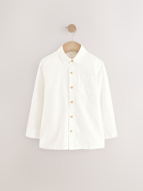 Рубашка льняная для мальчика Next E32-003, Белый