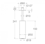 Тропический душ потолочный цилиндр HYDROTHERAPY BV10RT150CUC медь