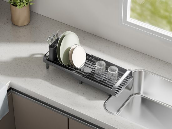Сушилка для посуды atle раздвижная малая, серая
