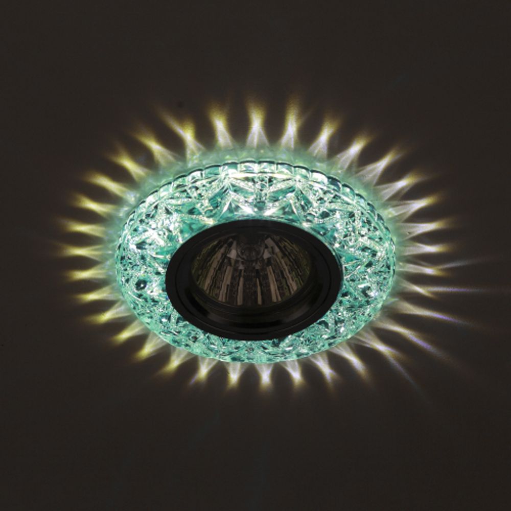 Светильник встраиваемый cо светодиодной подсветкой ЭРА DK LD4 BL/WH под лампу MR16 GU5.3 голубой | Встраиваемые LED светильники