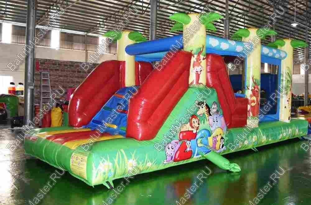 Надувной батут "Джунгли" 8*3*3 м