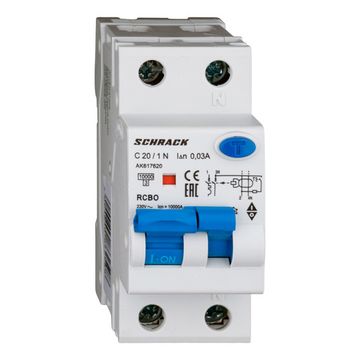 Дифавтомат Schrack Technik 1P+N C 20A 30mA тип A 10kA AK617620-- (АВДТ)