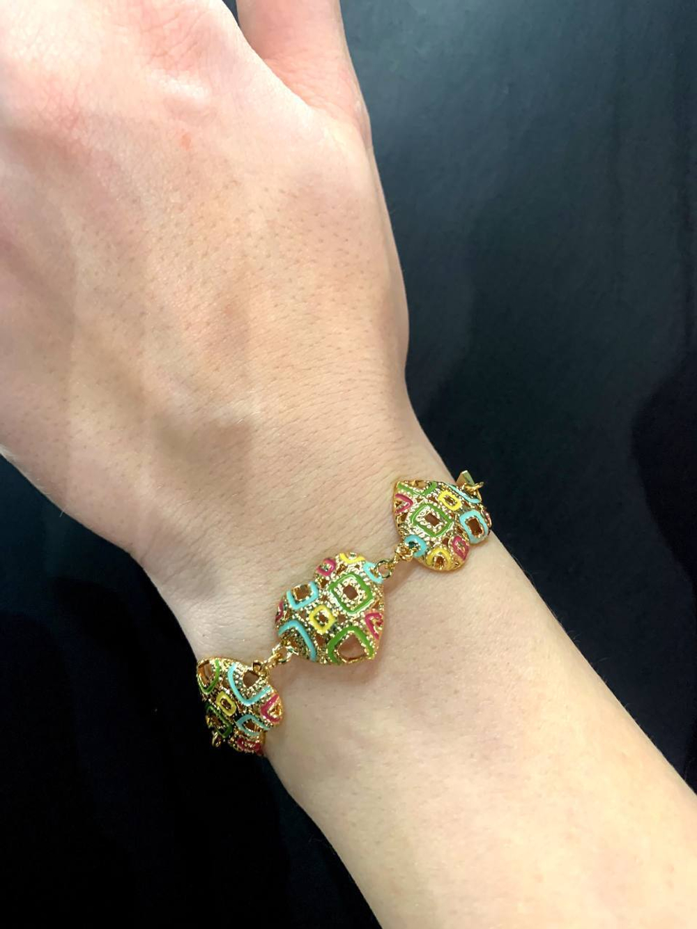 Браслет MYIDEA Elements & Crystal Stone 14K ювелирная эмаль с сердечками
