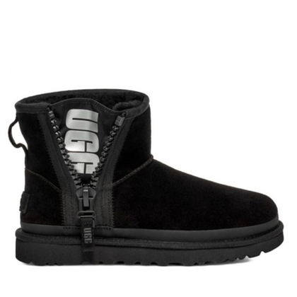 UGG Classic Mini Zipper Tape Logo Black