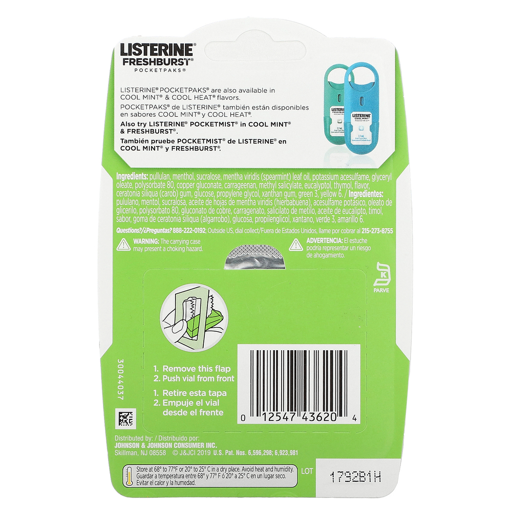 Listerine, Pocketpaks, Fresh Burst, 3 шт., По 24 шт.