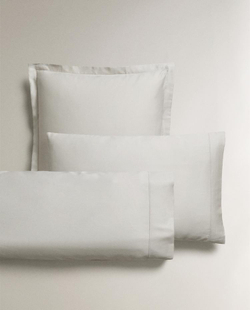 ZARA HOME (300 НИТЕЙ) НАВОЛОЧКА ИЗ ХЛОПКА, СЕРЫЙ