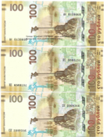 Комплект купюр 100 рублей 2015 ''Крым'' все серии кс, КС, СК (UNC)