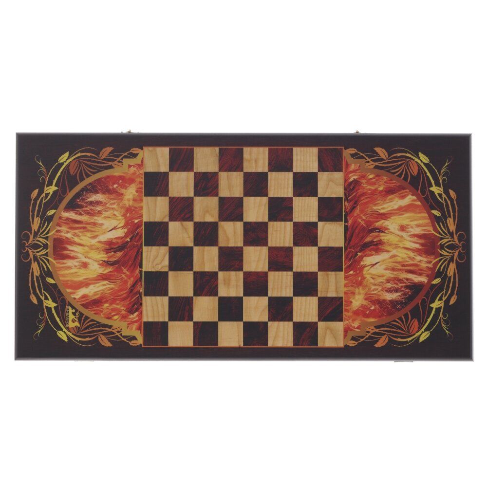 GAEM Игра настольная 2 в 1 ( шашки, нарды) "Огненная лошадь", L60 W30 H4 см