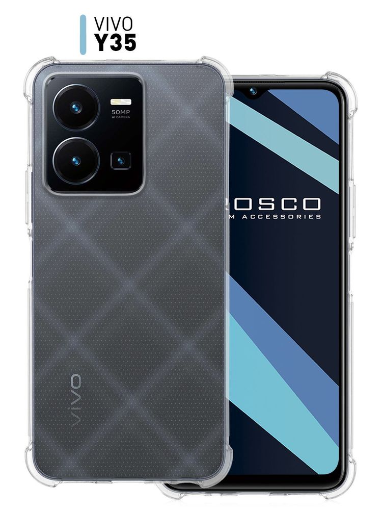 Чехол ROSCO для Vivo Y35 оптом (арт. VV-Y35-TPU-01-TRANSPARENT)