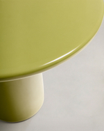 Журнальный столик Albanella из цемента с глянцевой зеленой отделкой Ø65 см