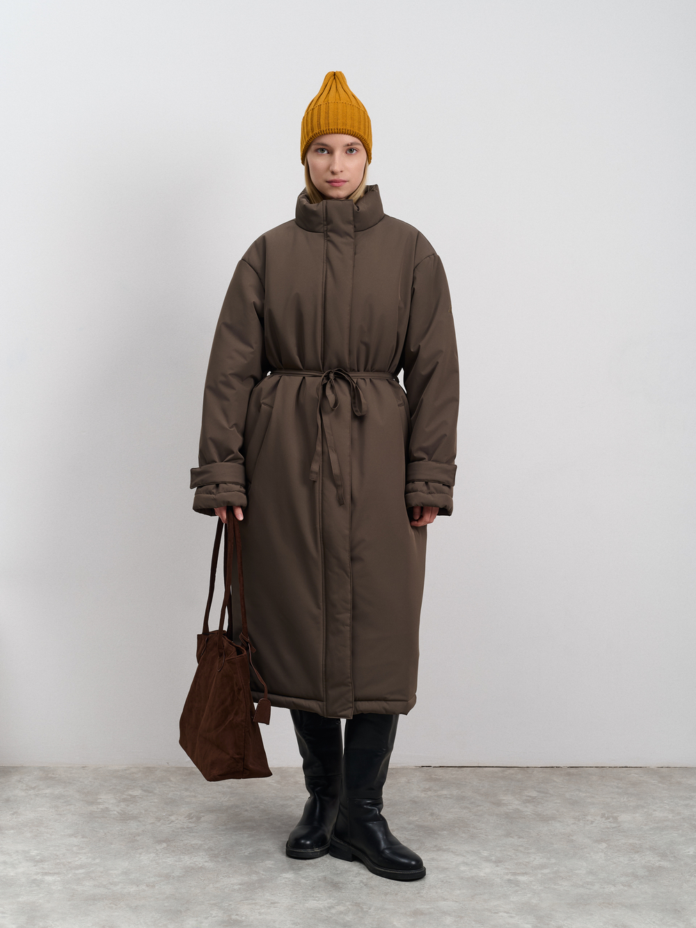 Пальто женское демисезонное "Ливерпуль" коричневый