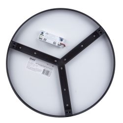 ULO-K40A 30W-4000К-R40 IP40 BLACK Светильник светодиодный накладной. Белый свет 4000K. Диаметр 400мм. Корпус черный. ТМ Uniel