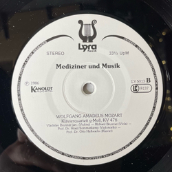 Винтажная виниловая пластинка LP Сборник Классической Музыки, Моцарт, G. Chr. Wagenseil, И. С. Бах , Г. Ф. Гендель, Mediziner Und Musik Медики И Музыка (Германия 1986)