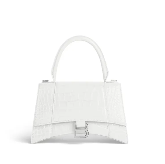 Сумка BALENCIAGA с крокодиловым тиснением, белый
