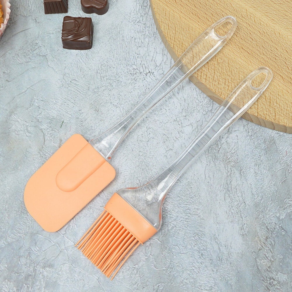 Набор кухонных принадлежностей силиконовый: лопатка+кисточка, 23*5см