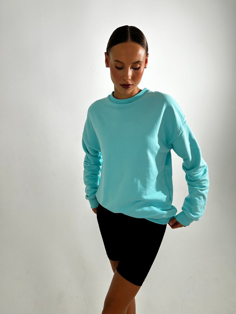 Свитшот женский оверсайз хлопок толстовка с начесом