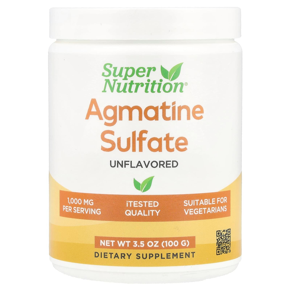 Super Nutrition, сульфат агматина, без добавок, 100 г (3,5 унции)