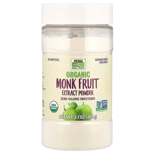 NOW Foods, Органический экстракт плодов монаха в порошке, низкокалорийный подсластитель, 105 г (3,7 унции)