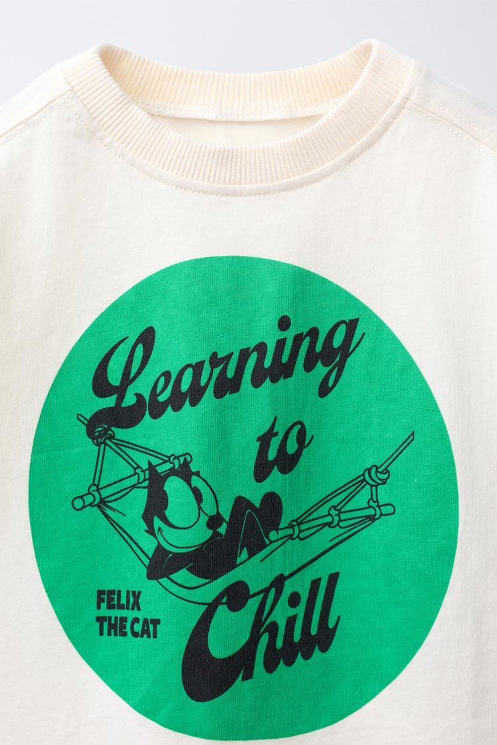 ZARA ФУТБОЛКА С ПРИНТОМ FELIX THE CAT ©, ЭКРЮ