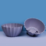 Кашпо для цветов пластиковое 3,4л d-25см «Ракушка» серый шёлк