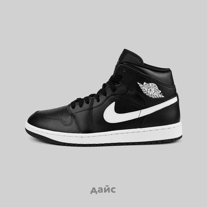 Кроссовки Jordan 1 Mid "Black White" (W)