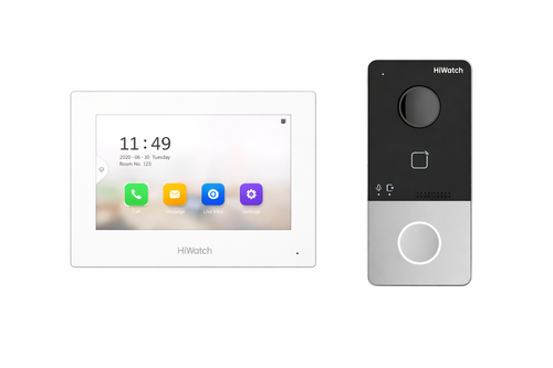 Комплект IP-видеодомофона HiWatch DS-D100IKWF(B)