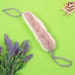 Мочалка для тела «PREMIUM - FERGAMO», цвет белый / капучино, 26*6см, 60грамм (зип пакет и наклейка Ultramarine)✦