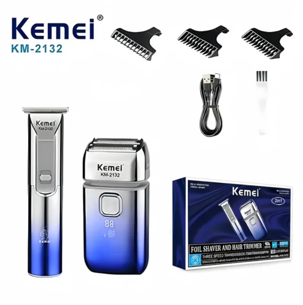 машинка д/стрижки+ бритва KM-2132 KEMEI 2IN1